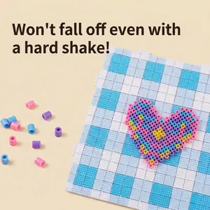 Large 104-peg fuse bead pegboard with heart pattern for high-temperature crafting