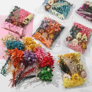 Mini Bouquet di Fiori Secchi Con Fiocco in Corda di Canapa Materiali Fai da Te Per Decorazione Biglietto Regalo Matrimonio
