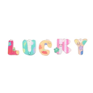 Bunte Cartoon-Acryl-Buchstaben-Anhänger LUCKY für DIY-Schlüsselanhänger Schmuckherstellung