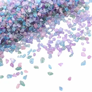 Colorful AB aurora crushed glass stones for DIY jewelry filling and creative nail art
