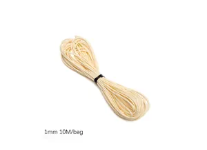 Close-up detail of 1mm cream Korean waxed cord bundle 10M bag for DIY jewelry making