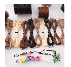 Assorted wax cords in earthy tones for DIY jewelry making and handmade charms