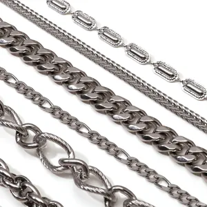 Assortiment de chaînes en acier inoxydable de qualité pour la création de colliers et bracelets DIY