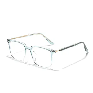 Stilvolle Vintage TR-Rahmen Oversize-Brille in hellblauem transparentem Finish.