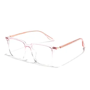 Oversized Retro-Brille mit transparentem rosa TR-Rahmen und einem stilvollen Design