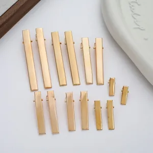 Various sizes of gold metal rectangular duckbill hair clip bases for DIY accessories