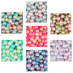 Variedad de perlas de imitación ABS de colores con agujeros para joyería DIY y uñas