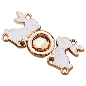 Detailed view of vintage rabbit-shaped metal clasp for Hanfu and Cheongsam waist adjustment