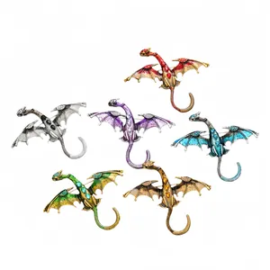 Elegante Vintage Drachen-Broschen aus Legierung in sechs Farben für Anzüge und Mäntel