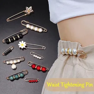Verstellbare Taille-Straffer-Nadeln Für Damen Kunststoff Künstliche Perle Strass Brosche Für Hosen Jeans Rock Anti-Exposition Sicherheitsnadeln Mode Schmuck Zubehör