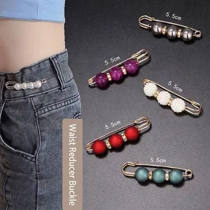 Dekorative Sicherheitsnadeln zur Taillenverstellung für Jeans mit 5,5 cm langen Perlen