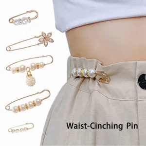 Verstellbare Taillenschnallen-Pins mit Perlen- und Strass-Design für weite Hosen.