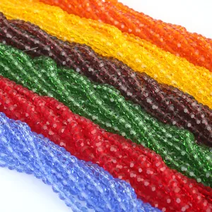 Faceted Glass Beads For DIY Jewelry Making Bracelet Necklace Accessories Round Spacer Beads Handmade Craft Material Supplies