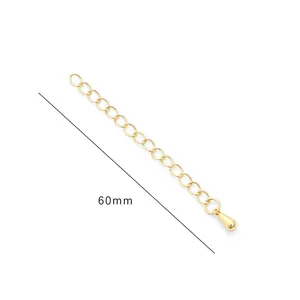 Detail view of 60mm 14K gold filled extender chain for necklace and bracelet