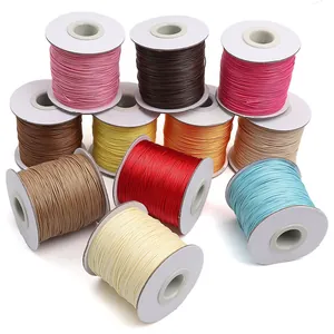 Multi-color waxed cord spools for DIY jewelry making, handmade weaving and crafts