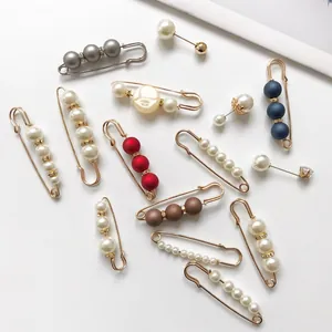 Elegante Brosche Aus Legierung Mit Künstlichen Perlen Für Damen Strass-Sicherheitsnadel Pullover-Strickjacken-Clip Kleidung Schmuck Geschenk