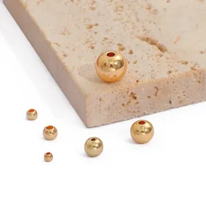 Polished 14K gold filled round spacer beads for DIY jewelry making in various sizes