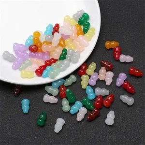 Vintage Kalebassenform Glasperlen Jadeit Lose Perlen Für DIY Armband Halskette Handgefertigte Schmuckherstellung Gerade Loch Pack