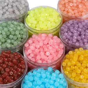 Perles en Tonneau d'Imitation de Jade en Verre de 8mm Perles en Vrac Rétro Paquet de 30 Pièces pour Fabrication de Bijoux Bracelet Collier DIY Accessoire