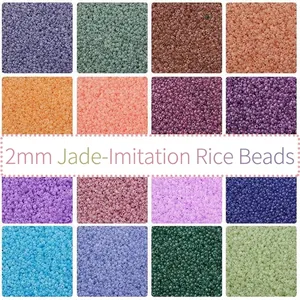 2mm Kunstjade Eis-Textur Creme-Samenperlen in verschiedenen Farben für DIY-Schmuck