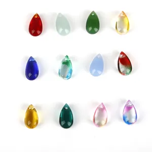 Surtido de cuentas de vidrio en forma de gota de colores para joyería hecha a mano