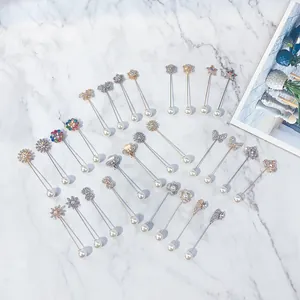 Mode Perlen Strass Reversnadel Set mit verschiedenen Formen für Anzüge und Kleider