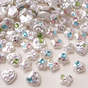 Perles en acrylique colorées en forme d'étoile et de cœur pour la création de bijoux