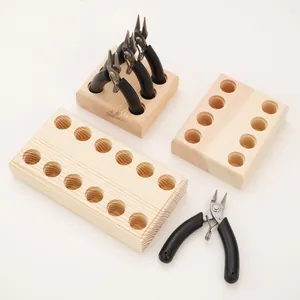 Support organisateur de pinces en bois massif pour le rangement d'outils bijoux