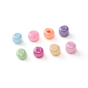 Set of colorful 4mm cream glass seed beads for DIY handmade bracelets and jewelry making