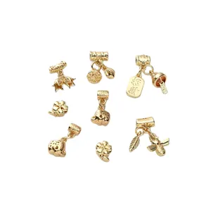 14K vergoldete Messing-Anhänger und Glücksbringer für DIY-Schmuckherstellungsprojekte