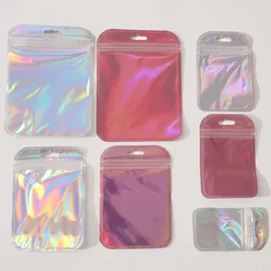 Premium selection of holographic PVC ziplock bags for jewelry storage in various sizes