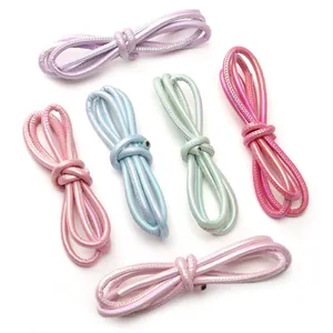 6mm colorful braided leather cords in macaron pastel colors for DIY jewelry making