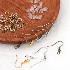 Complete DIY oorbellen sieraden set met haken buigringen en siliconen achterkantjes