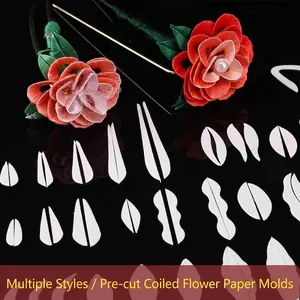 DIY Chanhua Modello di Fiore Avvolto in Seta Cartoncino Bianco Pretagliato per Forcina Hanfu Creazione di Gioielli Accessorio Artigianale Stile Antico