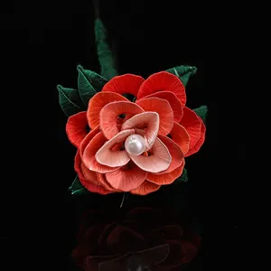 Fermaglio per capelli floreale Chan Hua fatto a mano per decorazione Hanfu cinese