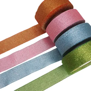 Vibrant glitter ribbon rolls in multiple colors for DIY hair crafts and gift wrapping