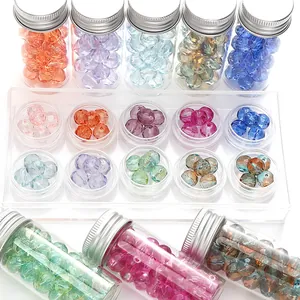 Perles en verre facettées de 10mm en couleurs variées pour création de bijoux DIY