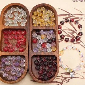 Cuentas de rosa de vidrio de 12 mm en colores variados para joyería y pulseras hechas a mano