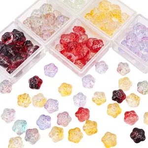Cuentas de rosas de vidrio de 12mm multicolor para hacer joyas y pulseras DIY