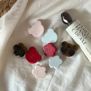 Koreanischer Stil Acetat Bär Blume Haarklammer Für Damen Süße Seitenklammer Leopardenmuster Kleine Haarnadel Dekorativer Kopfschmuck