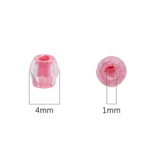 Perle bicono in vetro sfaccettato rosa da 4 mm per creazione di gioielli fai da te, 1 mm