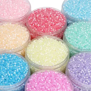 Perline di vetro bicone colorate da 4mm in barattoli per creazione gioielli fai-da-te