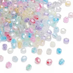Perline di vetro sfaccettate iridescenti da 4mm per creazione gioielli fai-da-te