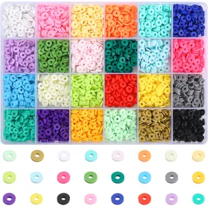 24-color 6mm polymer clay bead kit for DIY bracelet and necklace jewelry making
