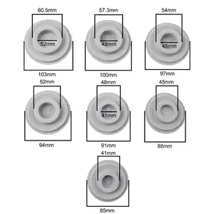 Detailed dimension specs for various sizes of grey flocked jewelry beading design trays