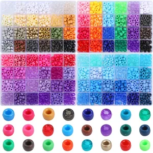 Kit de perles poney arc-en-ciel 9x6mm pour bijoux DIY en boîte de 24 compartiments