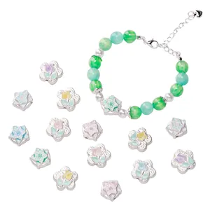 Dull silver tulip flower alloy beads for DIY handmade jewelry bracelet accessories