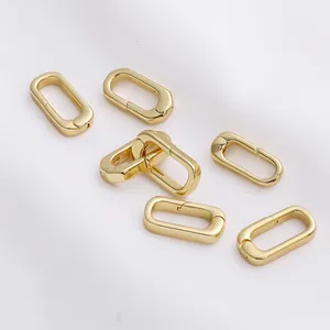 Set of 14K gold filled oval spring clasps for handmade DIY jewelry necklace making.