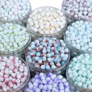 Perles de verre dégradé 8mm pour création bijoux DIY dans plusieurs récipients