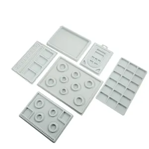 Set of grey flocked jewelry design boards for DIY beading necklace and bracelet design